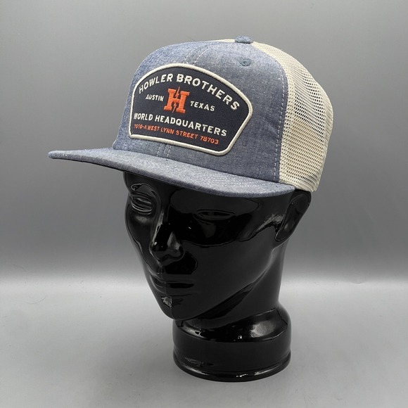 Howler Brothers Baseball Cap Men's World HQ Chambray Patch Local Release Austin